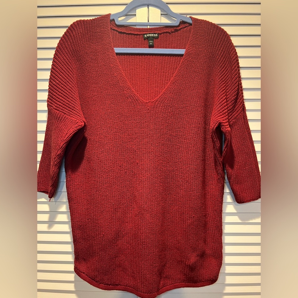 EXPRESS Knit Sweater, Red, L